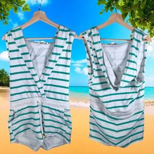 Victoria's Secret Women's Medium Sleeveless Hooded Romper Shorts Beachy Coverup